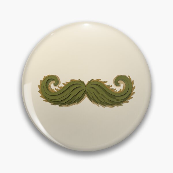 Item preview, Stylized Green Pine Needle Mustache Illustration designed and sold by ITCHAWAWAA.