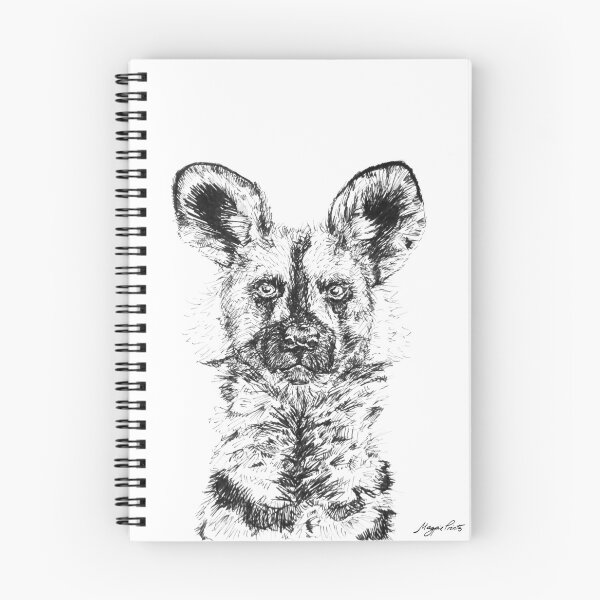 Item preview, African Wild Dog - Painted Dog Ink Illustration designed and sold by Magpie Prints.