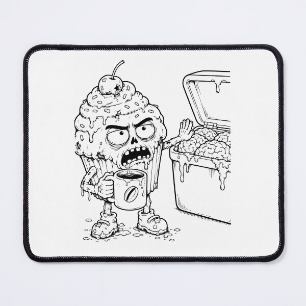 Item preview, Zombie Cupcake Needs Coffee and Brains – Funny Halloween Food Art designed and sold by ComedyInkFactor.