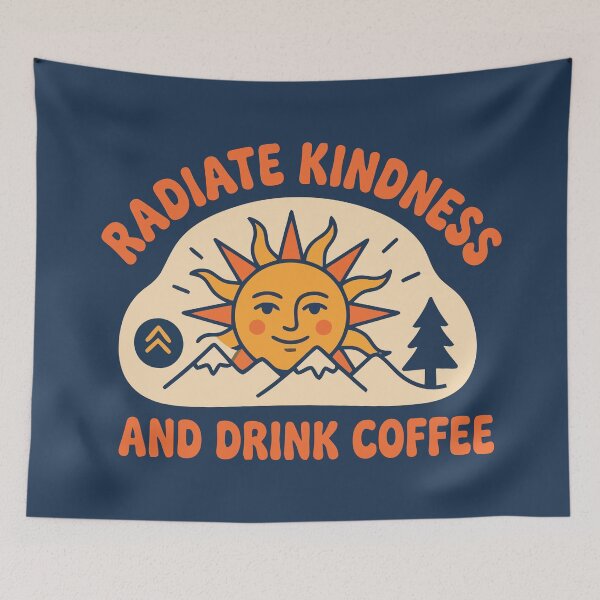 Item preview, Radiate Kindness And Drink Coffee Vintage Sun Retro designed and sold by Amir Faysal.