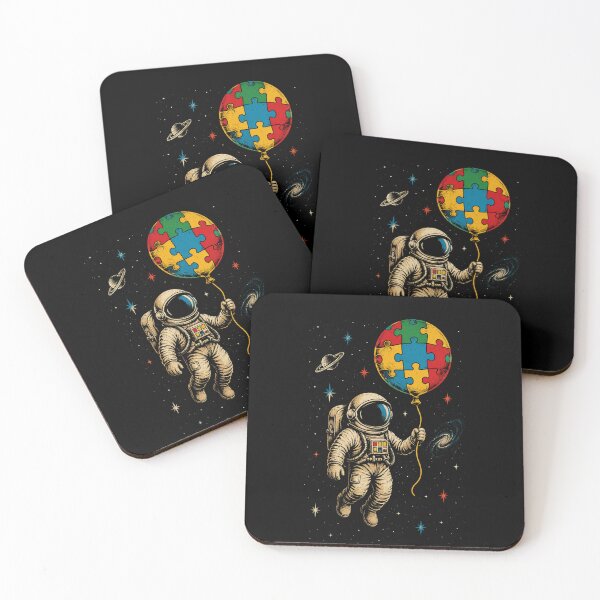 Item preview, Retro Astronaut Holding Colorful Puzzle Planet Balloon  designed and sold by Moizento.