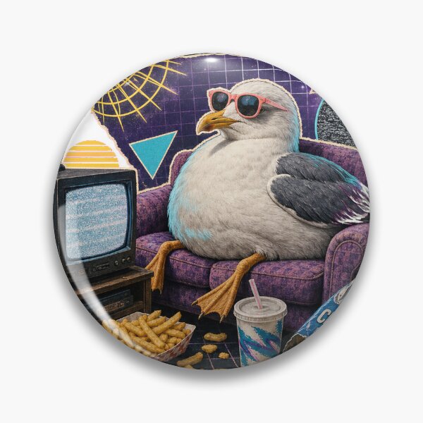 Item preview, Peak Couch Potato Seagull Retro Vaporwave T-Shirt Design designed and sold by KIDEnia.