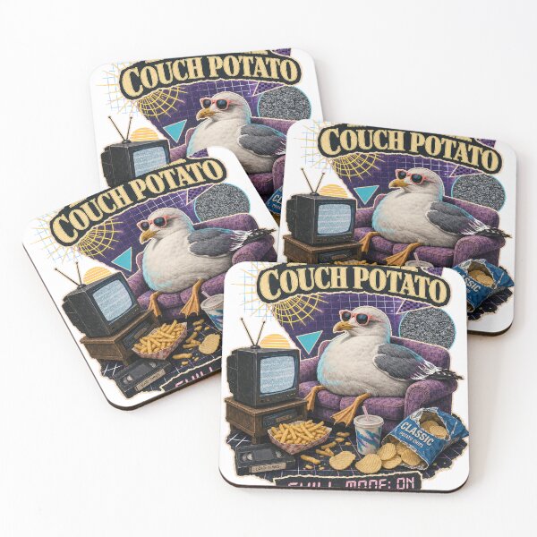 Item preview, Peak Couch Potato Seagull Retro Vaporwave T-Shirt Design designed and sold by KIDEnia.