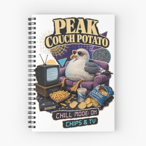 Item preview, Peak Couch Potato Seagull Retro Vaporwave T-Shirt Design designed and sold by KIDEnia.
