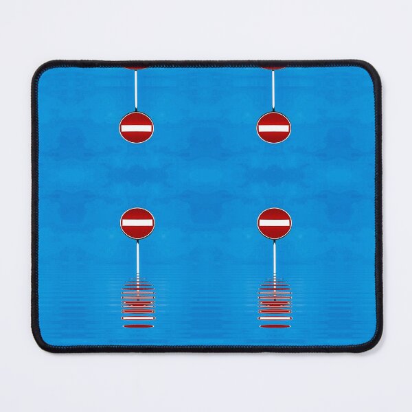 Item preview, set of no entry road signs on a blue background with ripples designed and sold by mister-john.