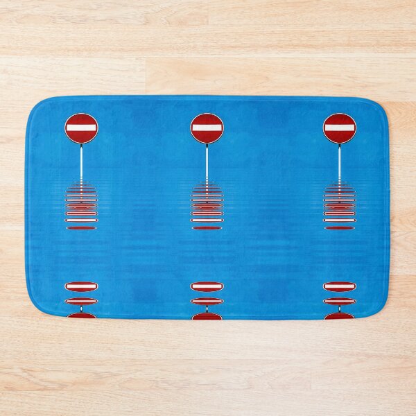 Item preview, set of no entry road signs on a blue background with ripples designed and sold by mister-john.