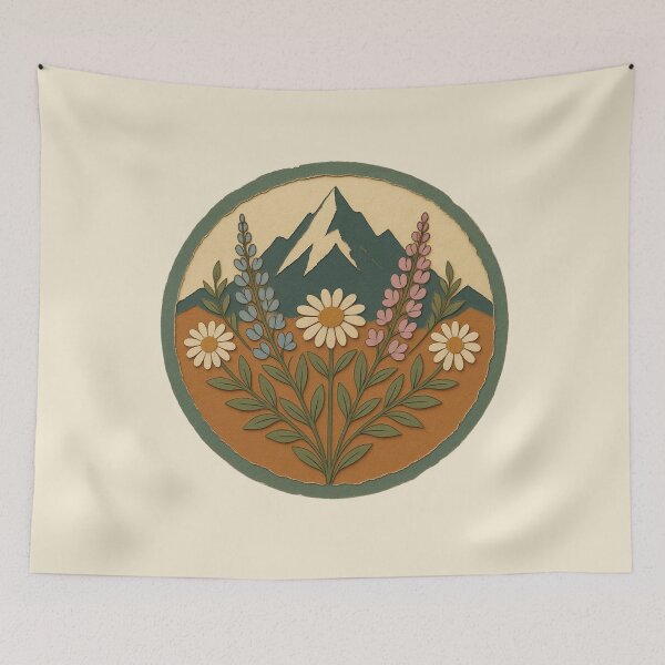 Item preview, Alpine Meadow Wildflowers and Mountain Scenery designed and sold by ITCHAWAWAA.