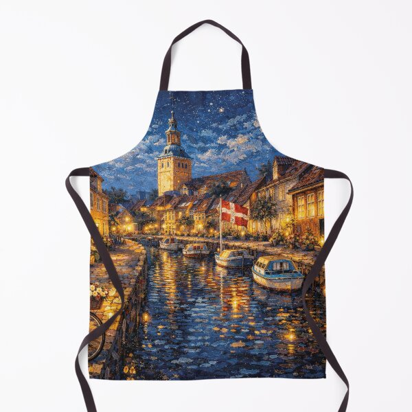 Item preview, Faaborg by night painting, Denmark – A Beautiful place in Europe. designed and sold by GalleryKauffeld.