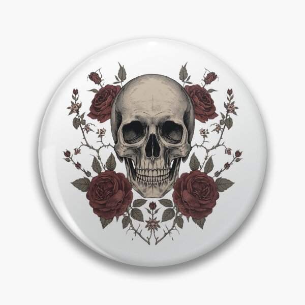 Item preview, Vintage Gothic Skull and Roses Illustration | Dark Floral Skeleton Art designed and sold by muhammadkhafidh.