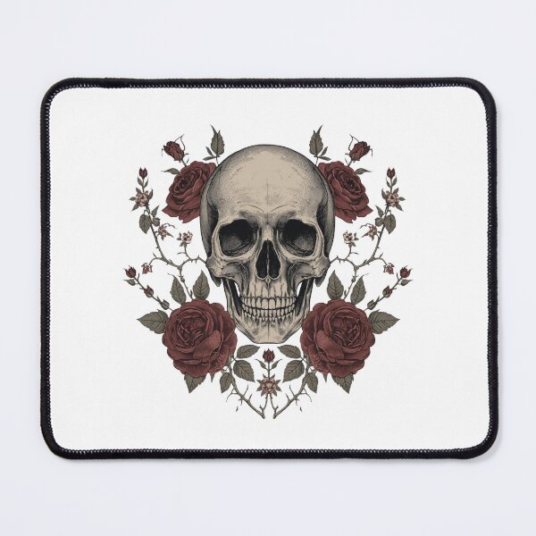 Item preview, Vintage Gothic Skull and Roses Illustration | Dark Floral Skeleton Art designed and sold by muhammadkhafidh.