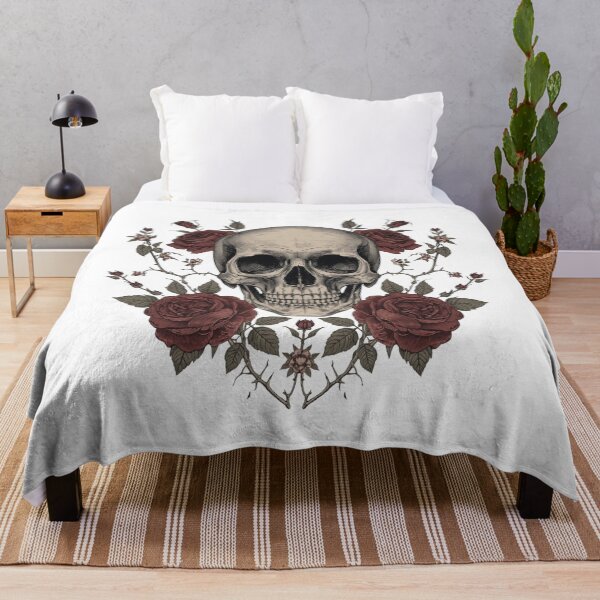 Item preview, Vintage Gothic Skull and Roses Illustration | Dark Floral Skeleton Art designed and sold by muhammadkhafidh.