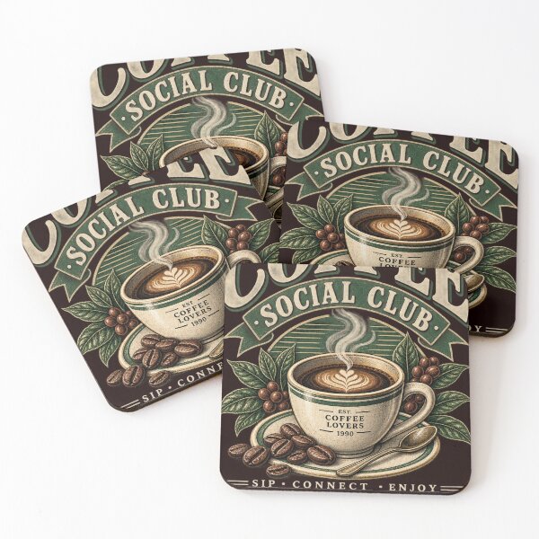 Item preview, COFFEE SOCIAL CLUB designed and sold by Aktarstore.