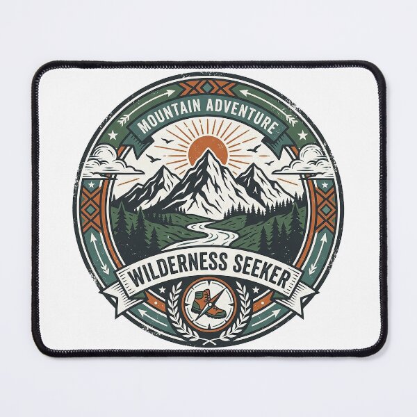 Item preview, Wilderness Seeker Mountain Adventure – Vintage Hiking Badge designed and sold by cannsuh.