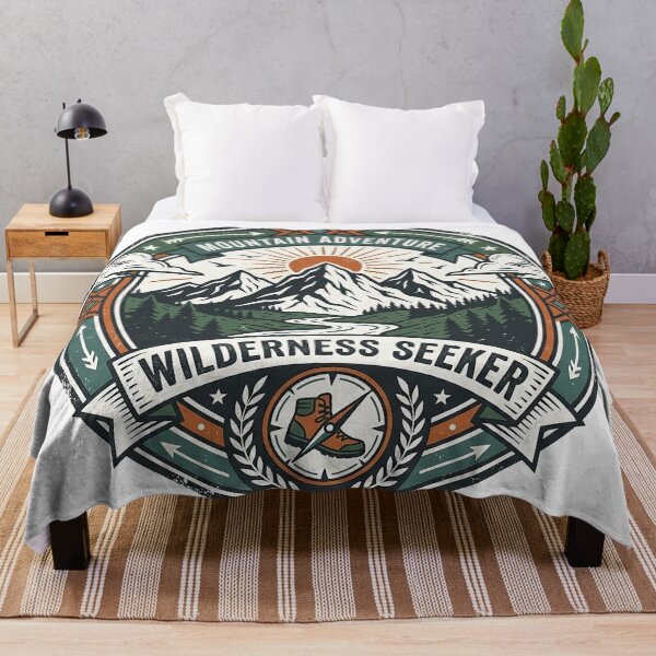 Item preview, Wilderness Seeker Mountain Adventure – Vintage Hiking Badge designed and sold by cannsuh.