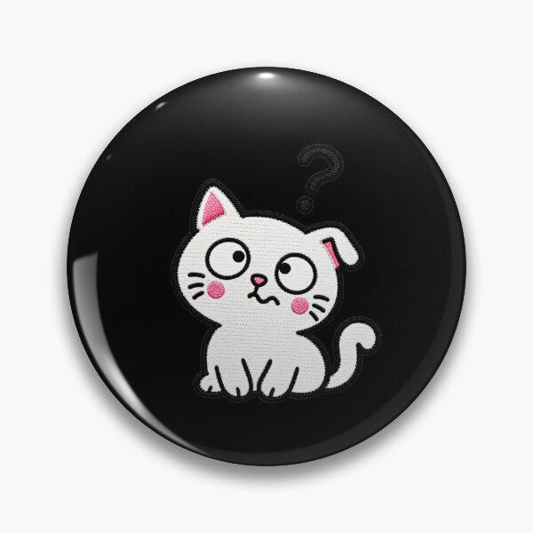 Item preview, Funny Confused Cat Kawaii Embroidery Patch designed and sold by ColorSplash123.