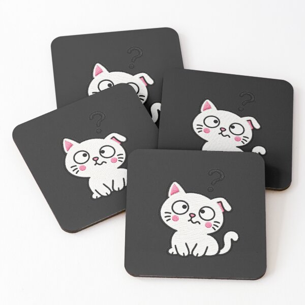 Item preview, Funny Confused Cat Kawaii Embroidery Patch designed and sold by ColorSplash123.
