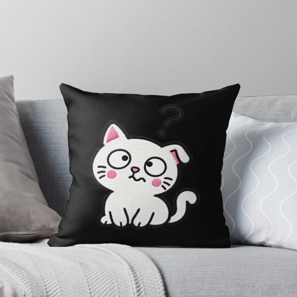Item preview, Funny Confused Cat Kawaii Embroidery Patch designed and sold by ColorSplash123.