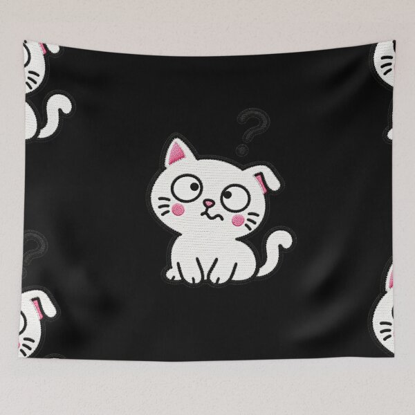 Item preview, Funny Confused Cat Kawaii Embroidery Patch designed and sold by ColorSplash123.