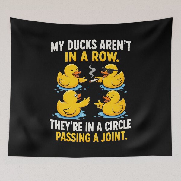 Item preview, My ducks are not in a row they're in a circle passing a joint designed and sold by haris-rana-wren.