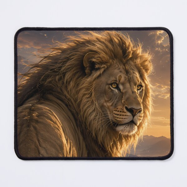 Item preview, Majestic Lion at Sunrise – Mountain King Wildlife Art designed and sold by ManJiangHong.