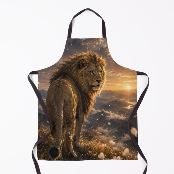 Item preview, Majestic Lion at Sunrise – Mountain King Wildlife Art designed and sold by ManJiangHong.