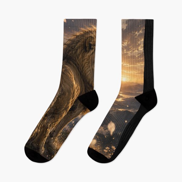 Item preview, Majestic Lion at Sunrise – Mountain King Wildlife Art designed and sold by ManJiangHong.