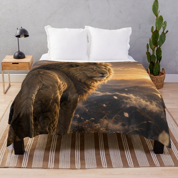 Item preview, Majestic Lion at Sunrise – Mountain King Wildlife Art designed and sold by ManJiangHong.