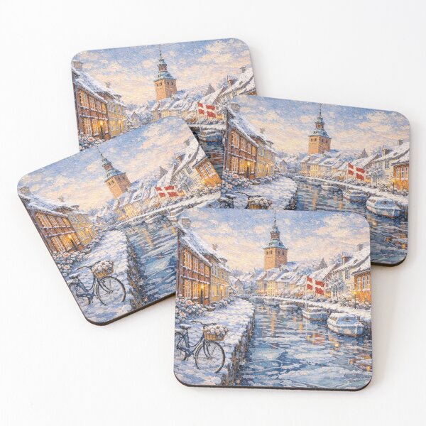Item preview, Faaborg in Denmark painting – a winter scene in this beautiful European city. designed and sold by GalleryKauffeld.