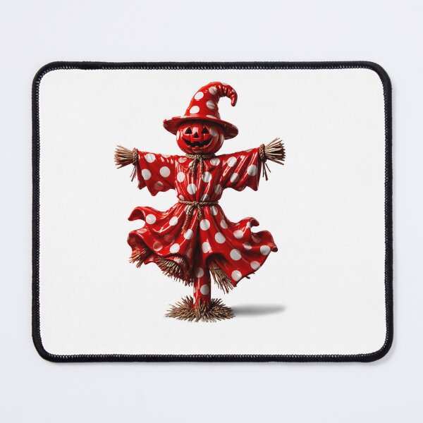 Item preview, Polka Dot Pumpkin Scarecrow in Witch Hat designed and sold by YourColorsWall.