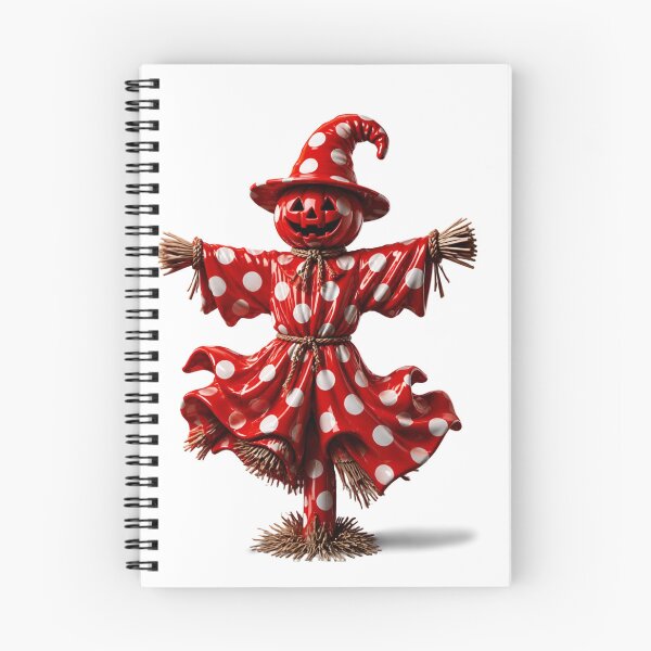 Item preview, Polka Dot Pumpkin Scarecrow in Witch Hat designed and sold by YourColorsWall.