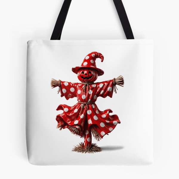 Item preview, Polka Dot Pumpkin Scarecrow in Witch Hat designed and sold by YourColorsWall.