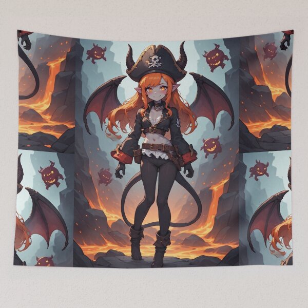 Item preview, Anime demon girl and lava monsters designed and sold by ArtsJulian.