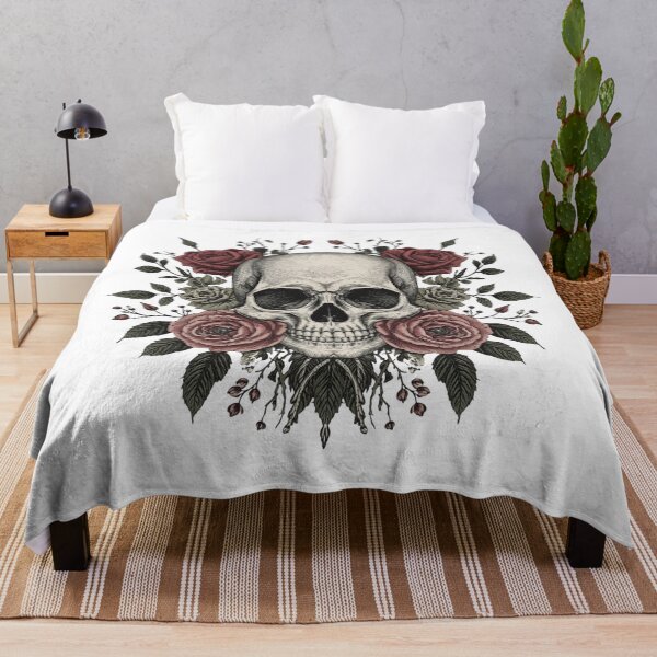 Item preview, Gothic Skull with Roses | Vintage Floral Skeleton Illustration designed and sold by muhammadkhafidh.