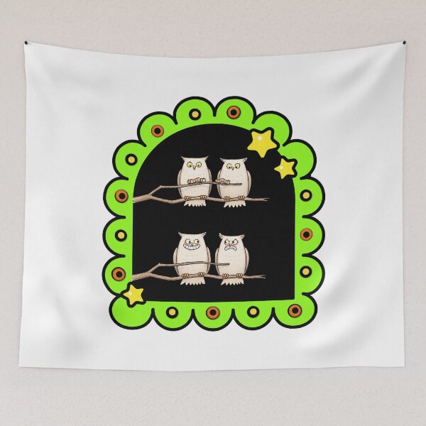 Item preview, Funny Owls and Worms Cartoon designed and sold by waikibi ⭐⭐⭐⭐⭐.