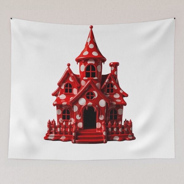 Item preview, Polka Dot Haunted House Spooky Mansion designed and sold by YourColorsWall.