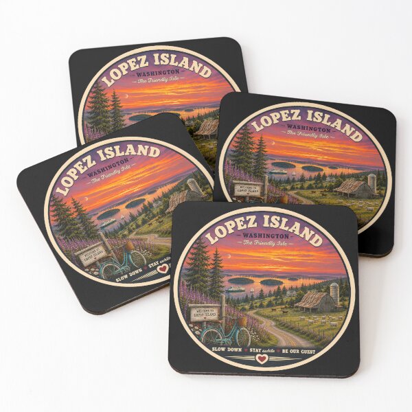 Item preview, Lopez Island Washington Vintage Travel Badge Friendly Isle designed and sold by Swanny's Custom T-shirt and Gift Designs.