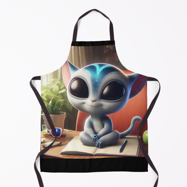 Item preview, Whimsical Office Companion Cute Alien Cat designed and sold by JL Studio - Cozy Arts.