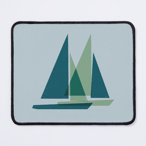 Item preview, Abstract Sailboat Minimalist Geometric Coastal Wall Art designed and sold by KiwiRider.
