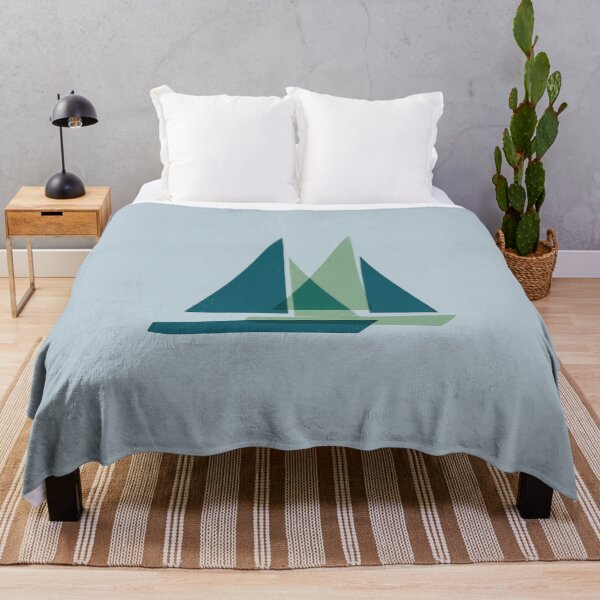 Item preview, Abstract Sailboat Minimalist Geometric Coastal Wall Art designed and sold by KiwiRider.