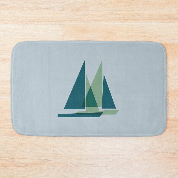 Item preview, Abstract Sailboat Minimalist Geometric Coastal Wall Art designed and sold by KiwiRider.