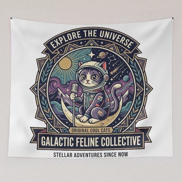 Item preview, Galactic Feline Explorer – Vintage Space Cat Astronaut Adventure designed and sold by cannsuh.