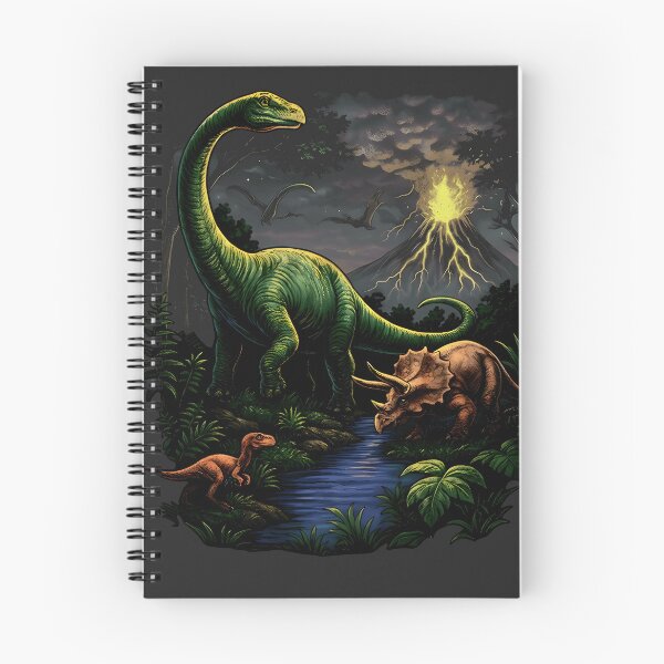 Item preview, Vintage Jurassic Dinosaur Graphic, Retro 90s Prehistoric Art, Triceratops Sauropod Volcano Scene, Nostalgic Dino Gift designed and sold by howsamluca.