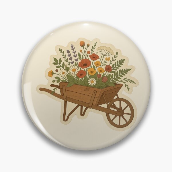 Item preview, Wooden Wheelbarrow Filled With Wildflowers Illustration designed and sold by ITCHAWAWAA.