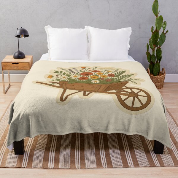 Item preview, Wooden Wheelbarrow Filled With Wildflowers Illustration designed and sold by ITCHAWAWAA.