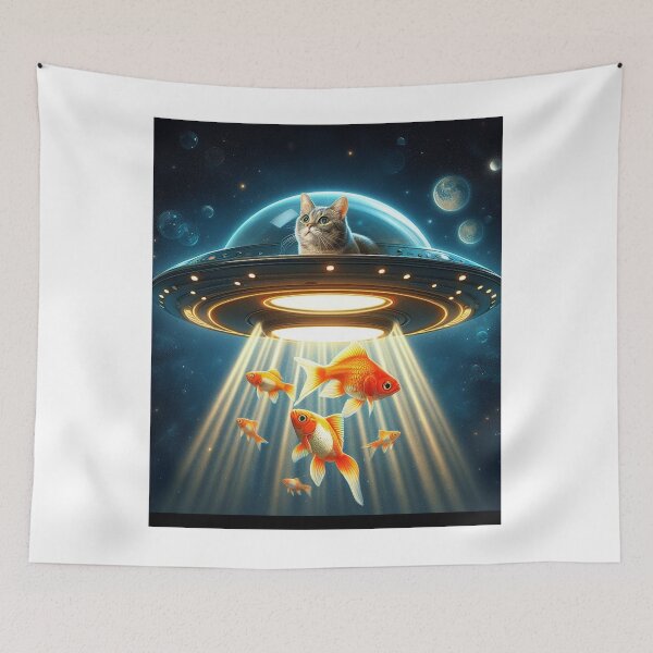 Item preview, v2 UFO, Cat and Fish for iPhone Pro Samsung Cases designed and sold by JL Studio - Cozy Arts.
