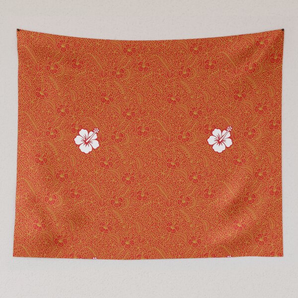 Item preview, Tahiti Hibiscus – Red & Gold Polynesian Tropical Pattern designed and sold by Tahitifaifai.