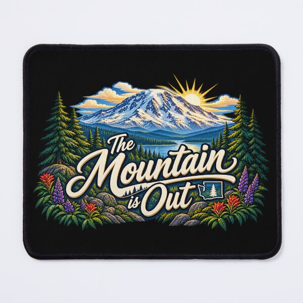 Item preview, The Mountain Is Out – Mount Rainier Washington PNW Adventure designed and sold by getpressedshirt.