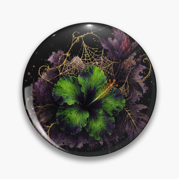 Item preview, Spider Web Hibiscus | Gothic Halloween Botanical Art | Tropical Floral Illustration designed and sold by IamNolmo.