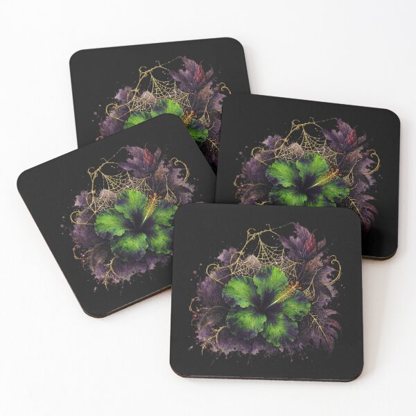 Item preview, Spider Web Hibiscus | Gothic Halloween Botanical Art | Tropical Floral Illustration designed and sold by Nolmo.