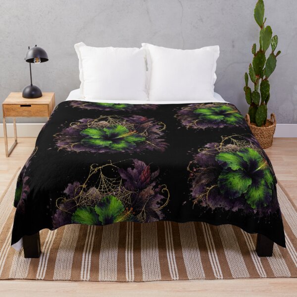 Item preview, Spider Web Hibiscus | Gothic Halloween Botanical Art | Tropical Floral Illustration designed and sold by Nolmo.